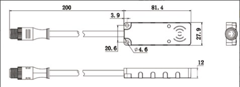 一体式工业读写器AR1211x尺寸图
